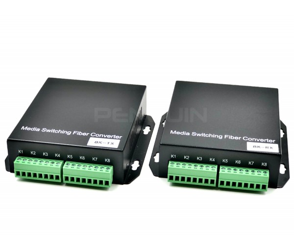 8 CH Dry Contact (Relay Switch) Fiber Converter SM / MM 20KM